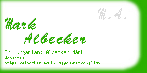 mark albecker business card