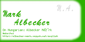 mark albecker business card